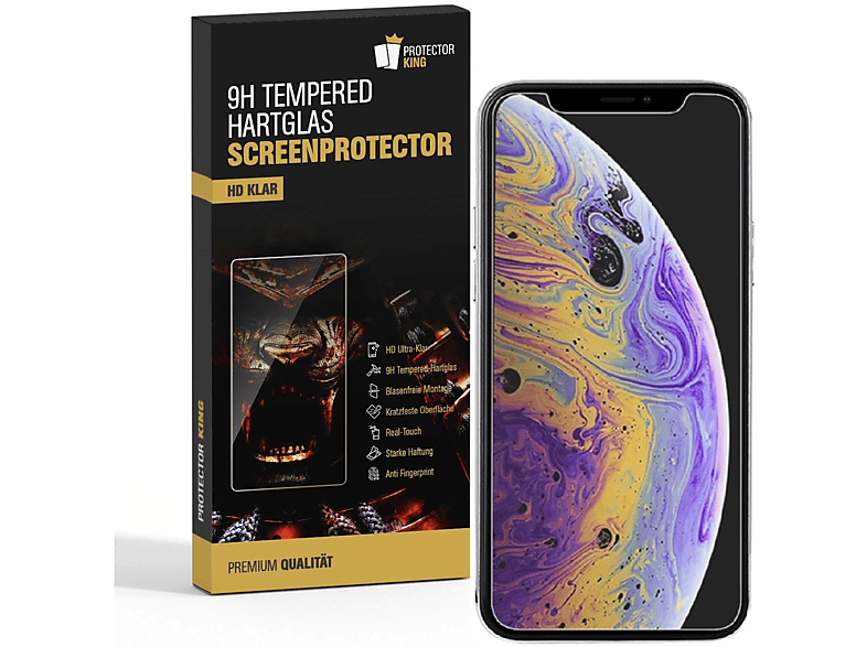 PROTECTORKING 1x 9H Hartglas Schutzglas HD KLAR Displayschutzfolie(für Apple iPhone 11 Pro)