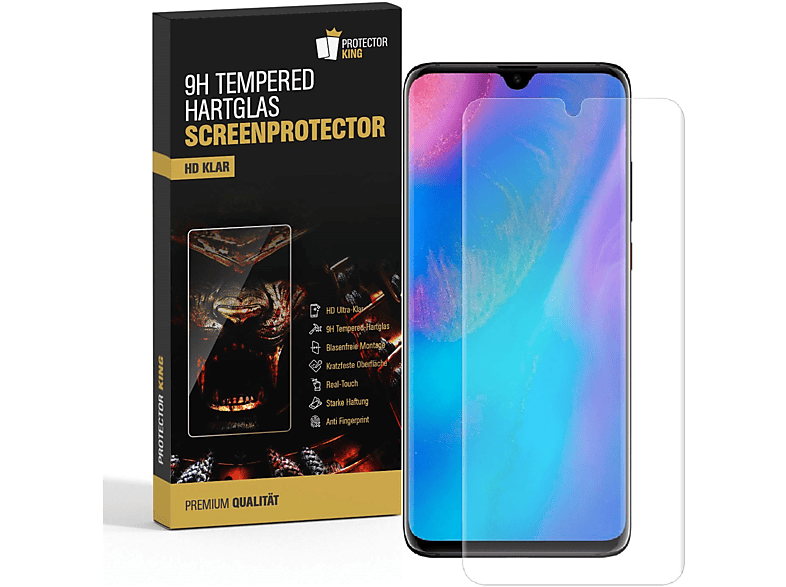 Schutzglas Displayschutzfolie(für Huawei HD P30 KLAR Hartglas 9H 3x PROTECTORKING Lite)