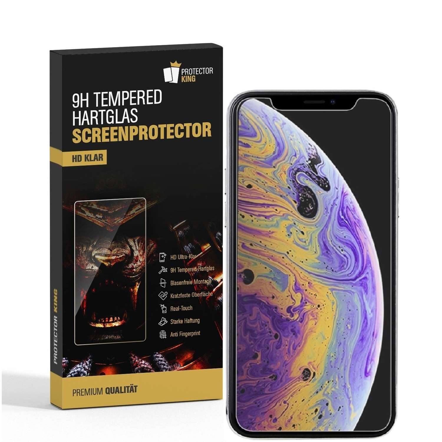 PROTECTORKING 1x 9H iPhone HD 11) KLAR Displayschutzfolie(für Hartglas Schutzglas Apple