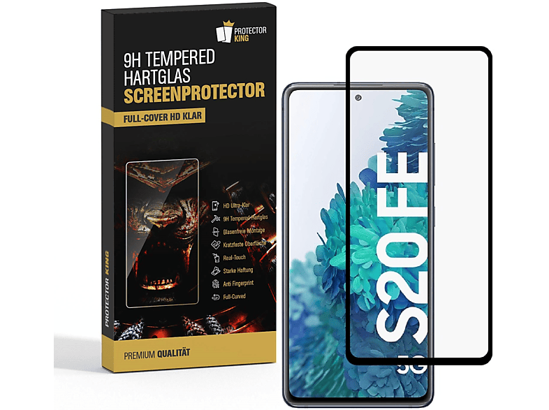 PROTECTORKING 3x FULL COVER Tempered 9H Hartglas Schutzglas HD KLAR Displayschutzfolie(für Samsung Galaxy S20 FE)