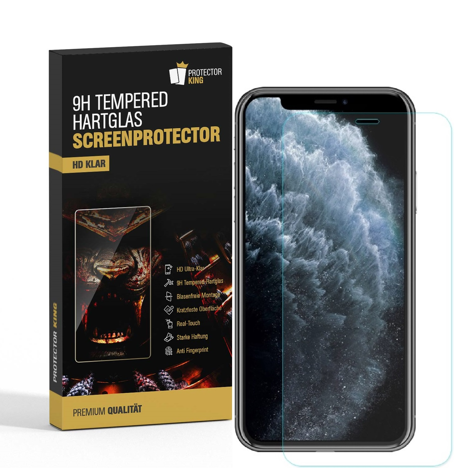 PROTECTORKING 4x Displayschutzfolie(für 11) KLAR Hartglas Apple FULL HD Schutzglas iPhone COVER 9H