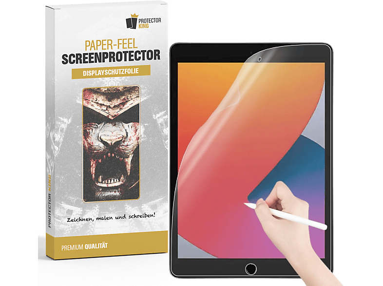 PROTECTORKING 1x Paperfeel Schutzfolie skizzieren Apple 2020 10.2 (2019 oder malen 2021)8Gen.) Schreiben Displayschutzfolie(für iPad