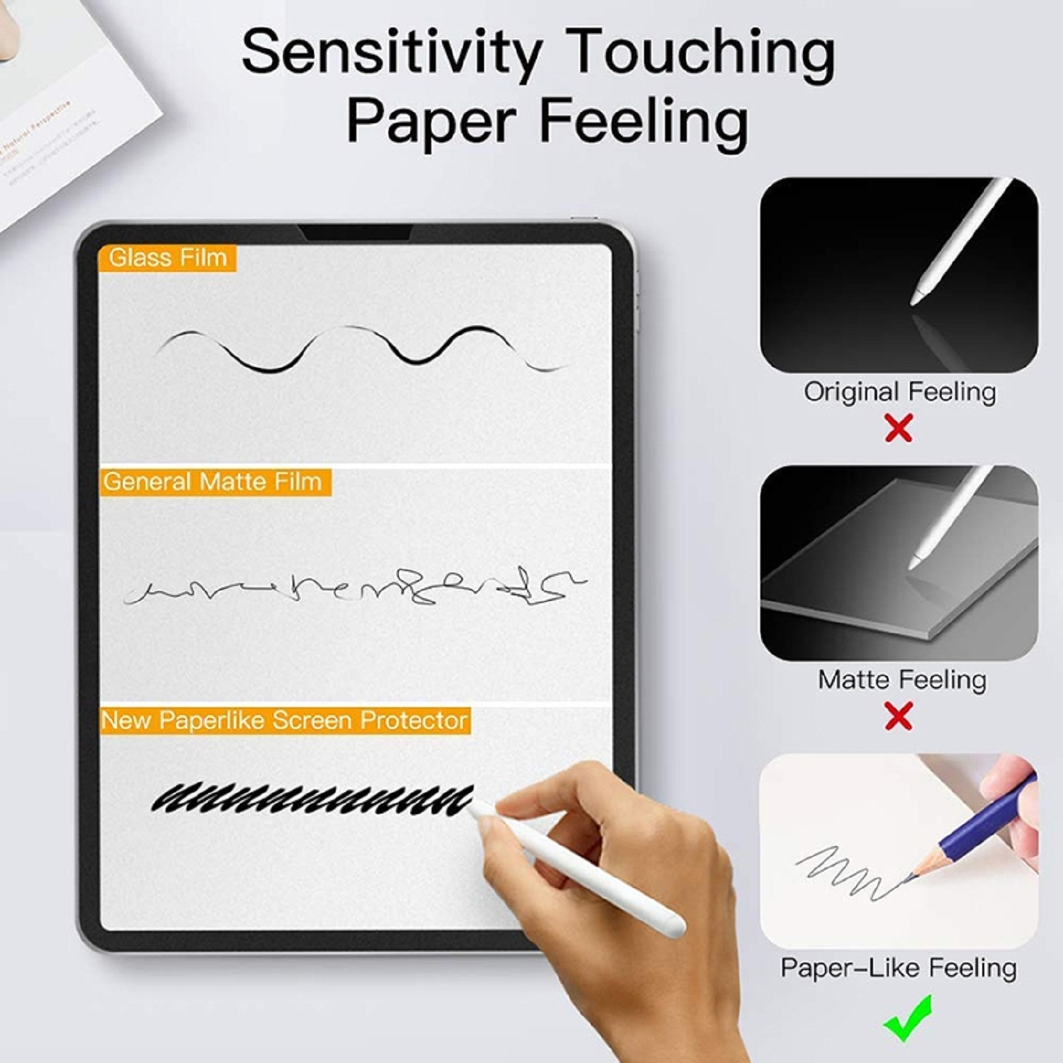 3) iPad Schreiben Paperfeel PROTECTORKING Mini Schutzfolie Displayschutzfolie(für Malen Apple 2x
