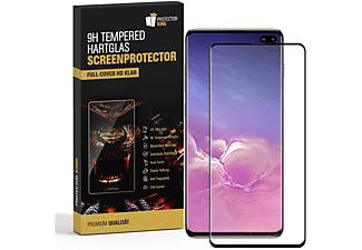 PROTECTORKING 3x FULL CURVED 9H Hartglas Schutzglas HD KLAR Schwarzer Rand Displayschutzfolie(für Samsung Galaxy S10 Plus)