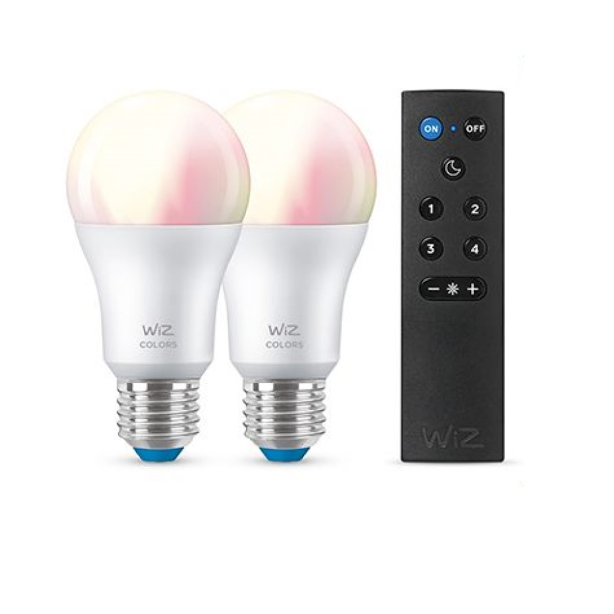 Wiz Bombilla Wifi y bluetooth led regulable colores a60 60w e27 pack 2 control remoto luz blanca de 22006500k 8w 60 8719514550117wiz