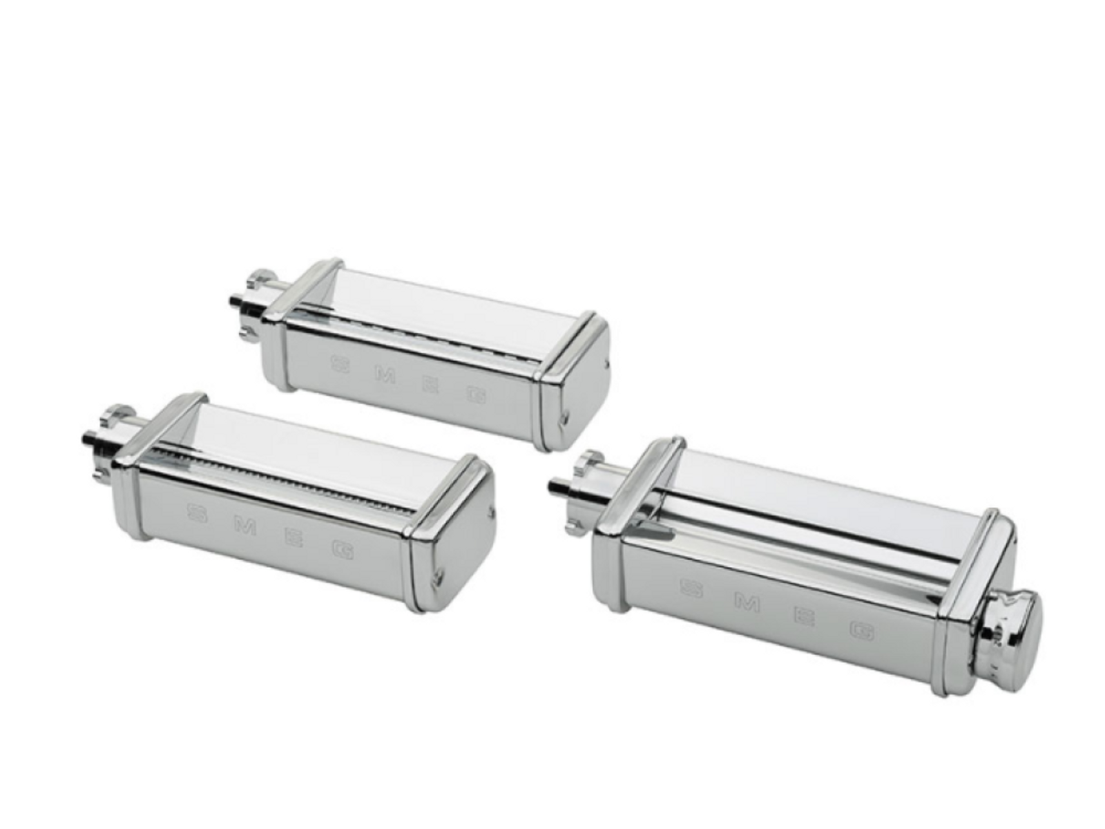 Smeg Smpc01 Kit tagliolini fettuccine rodillo pasta años 50 accesorio robot de cocina set cortadores para acero cromado inox amasador y 3 compatible smf01 smf02 smf03 smf13