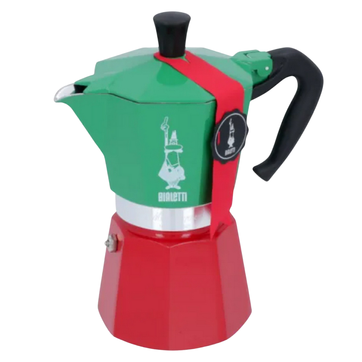 Tassen ITALIA Rot/Grün/Silber Moka für 6 BIALETTI Express Espressokocher