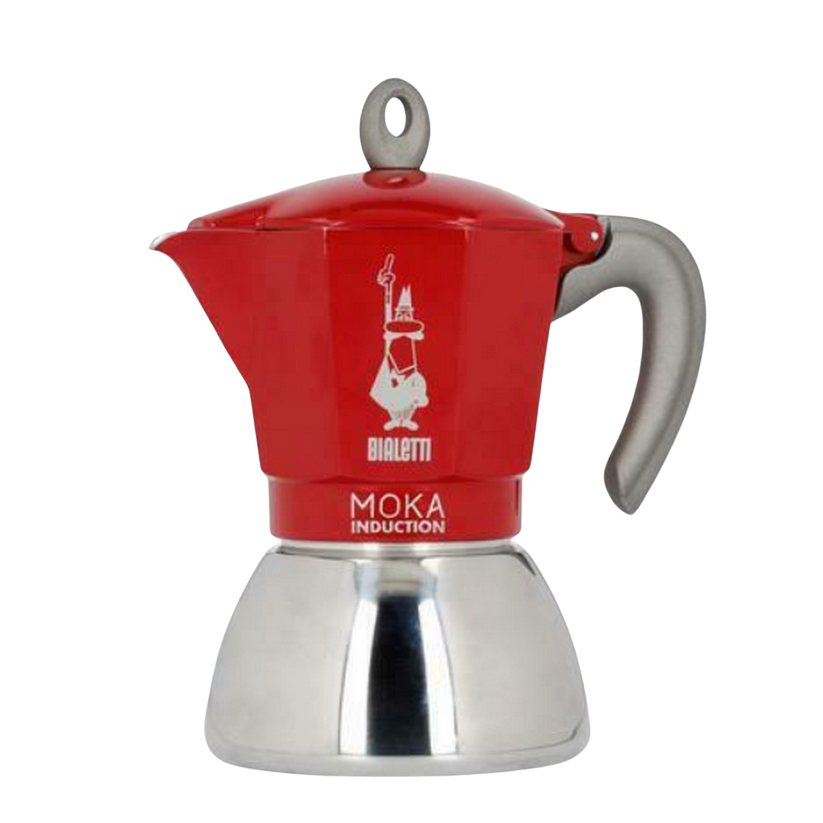 New Tassen für Moka RED Induction 4 Espressokocher BIALETTI Rot/Silber