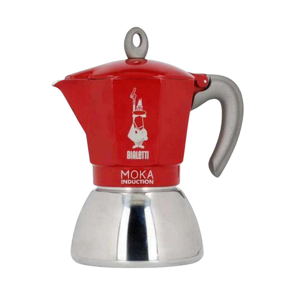 BIALETTI New Moka Induction RED Espressokocher Rot/Silber für Tassen 4