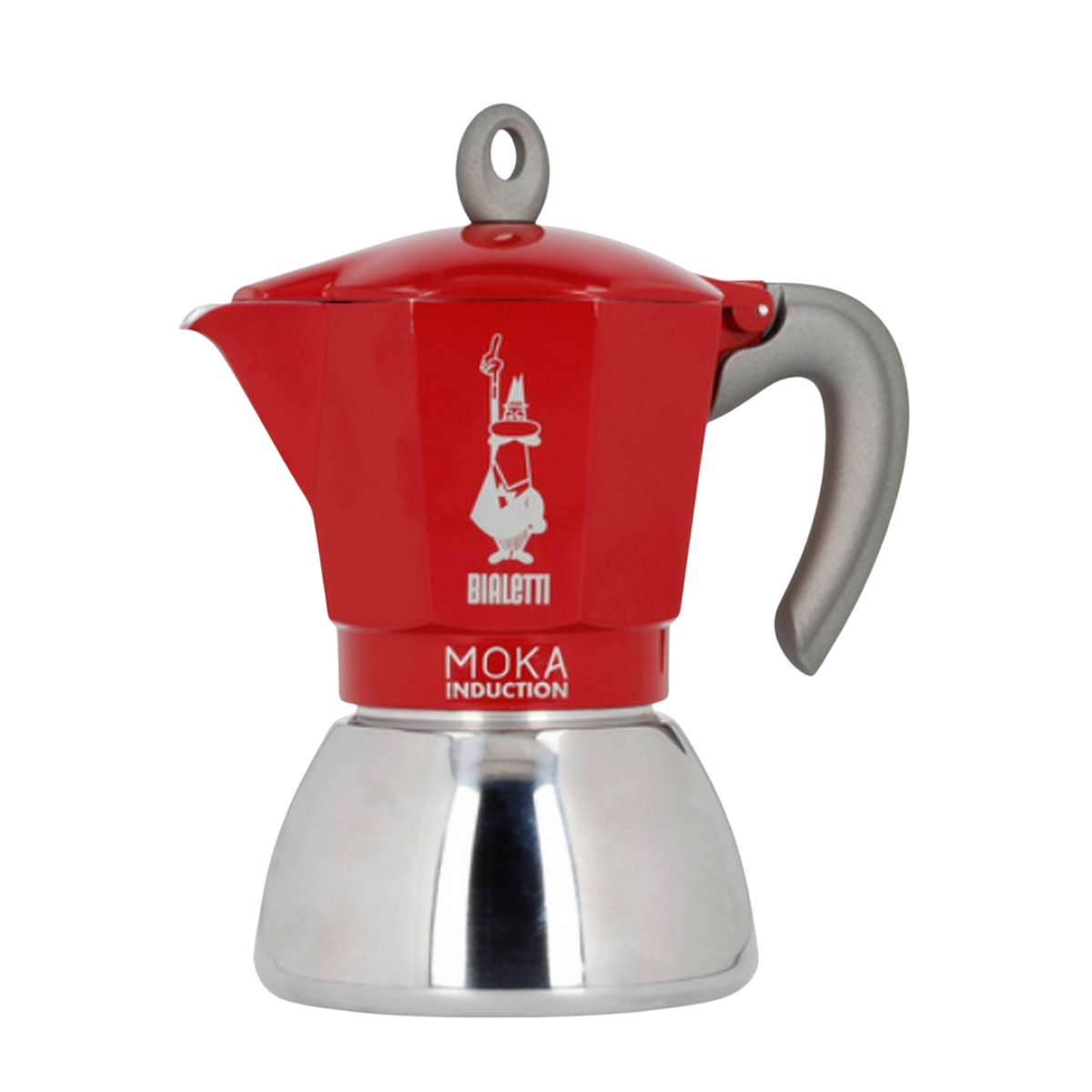 BIALETTI New Espressokocher Induction Rot/Silber Tassen Moka für RED 2