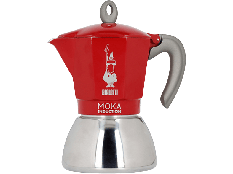 BIALETTI New Espressokocher Induction Rot/Silber Tassen Moka für RED 2