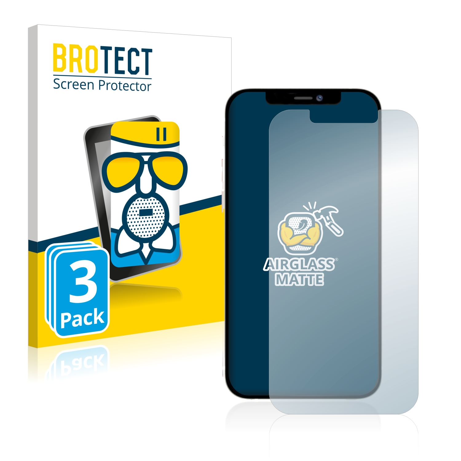 BROTECT 3x Airglass matte Schutzfolie(für Max) 12 iPhone Apple Pro