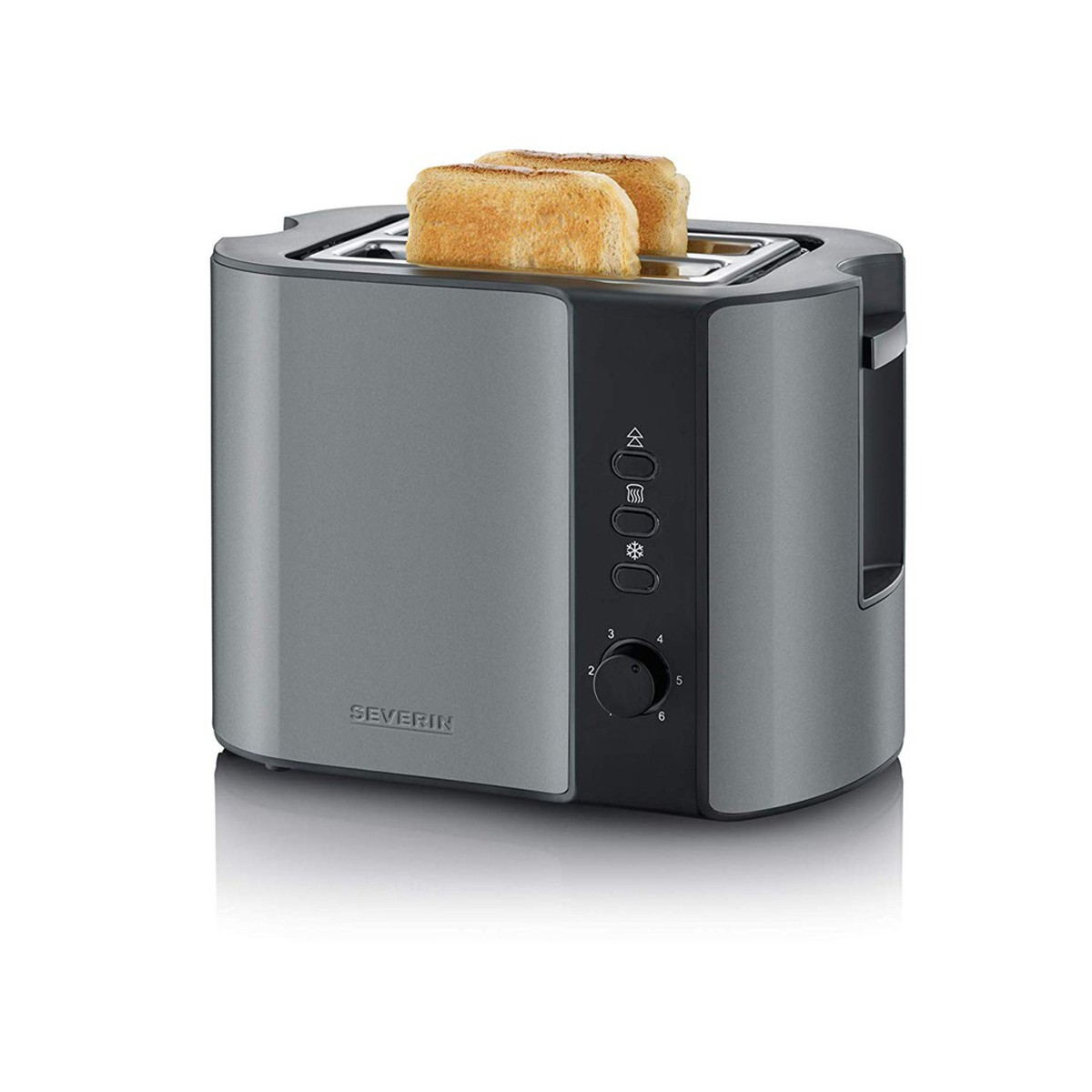 SEVERIN AT9541 Toaster / Toaster Schlitze: grau-met./schwarz Schwarz 2,0) Grau-metallic Watt, (860