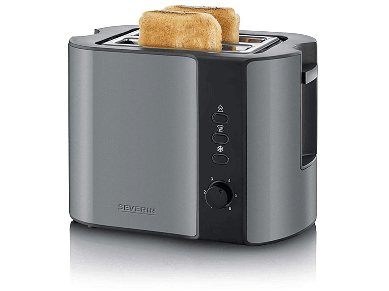 SEVERIN AT9541 Toaster / Toaster Schlitze: grau-met./schwarz Schwarz 2,0) Grau-metallic Watt, (860