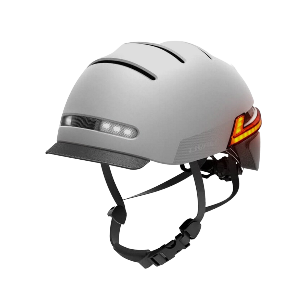 Casco - Livall BH51M, Talla M, 54 - 58 cm, Luz trasera, Bluetooth, Altavoces, SOS, Manos libres, LED, Gris