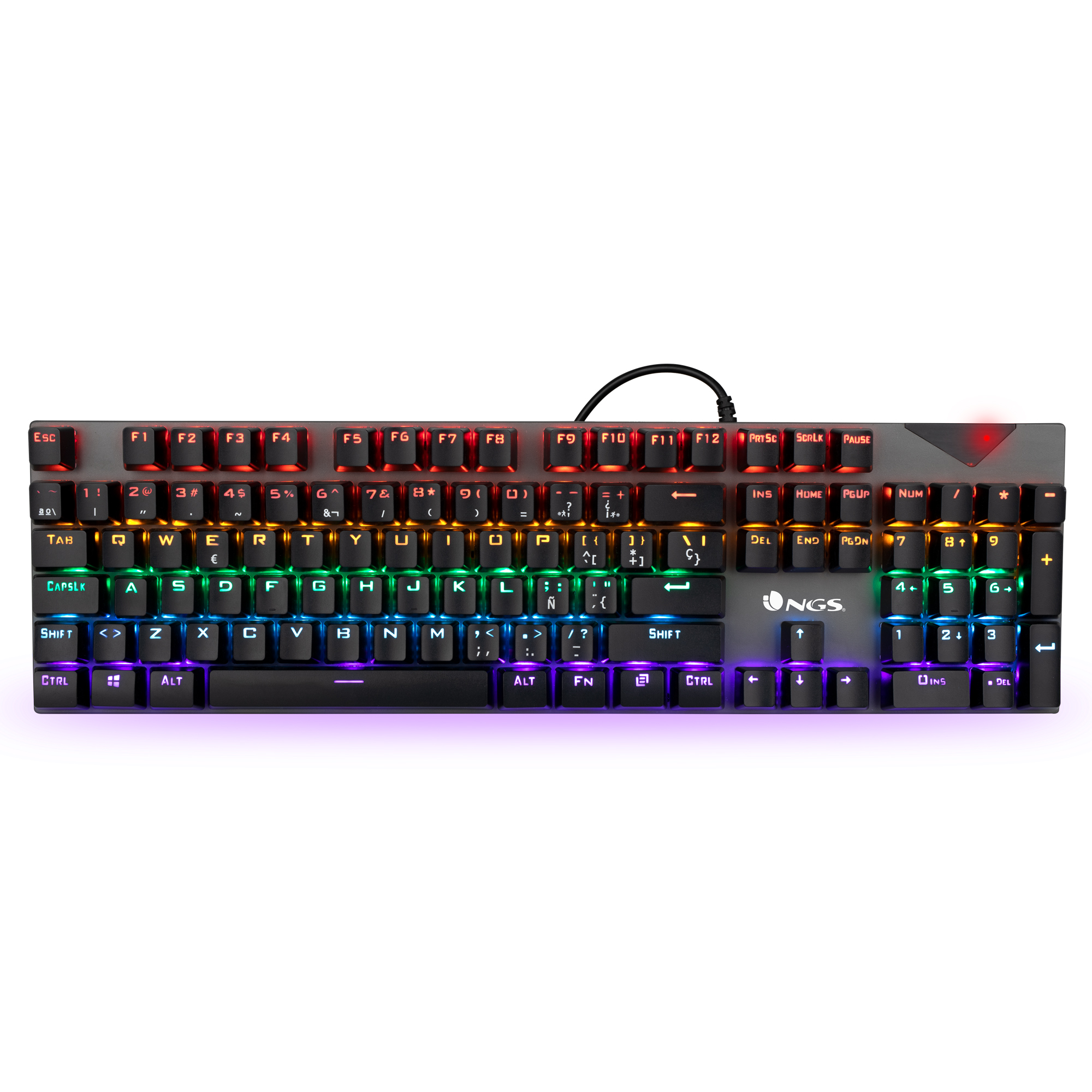 Ngs Gkx500 Teclado de gaming con luces rgb qwerty español programable 13 multimedia compatible ord cable mechanical lights keyboard usb