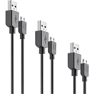 Cable USB  - USBDATA3XMICROK CELLULAR LINE, Negro