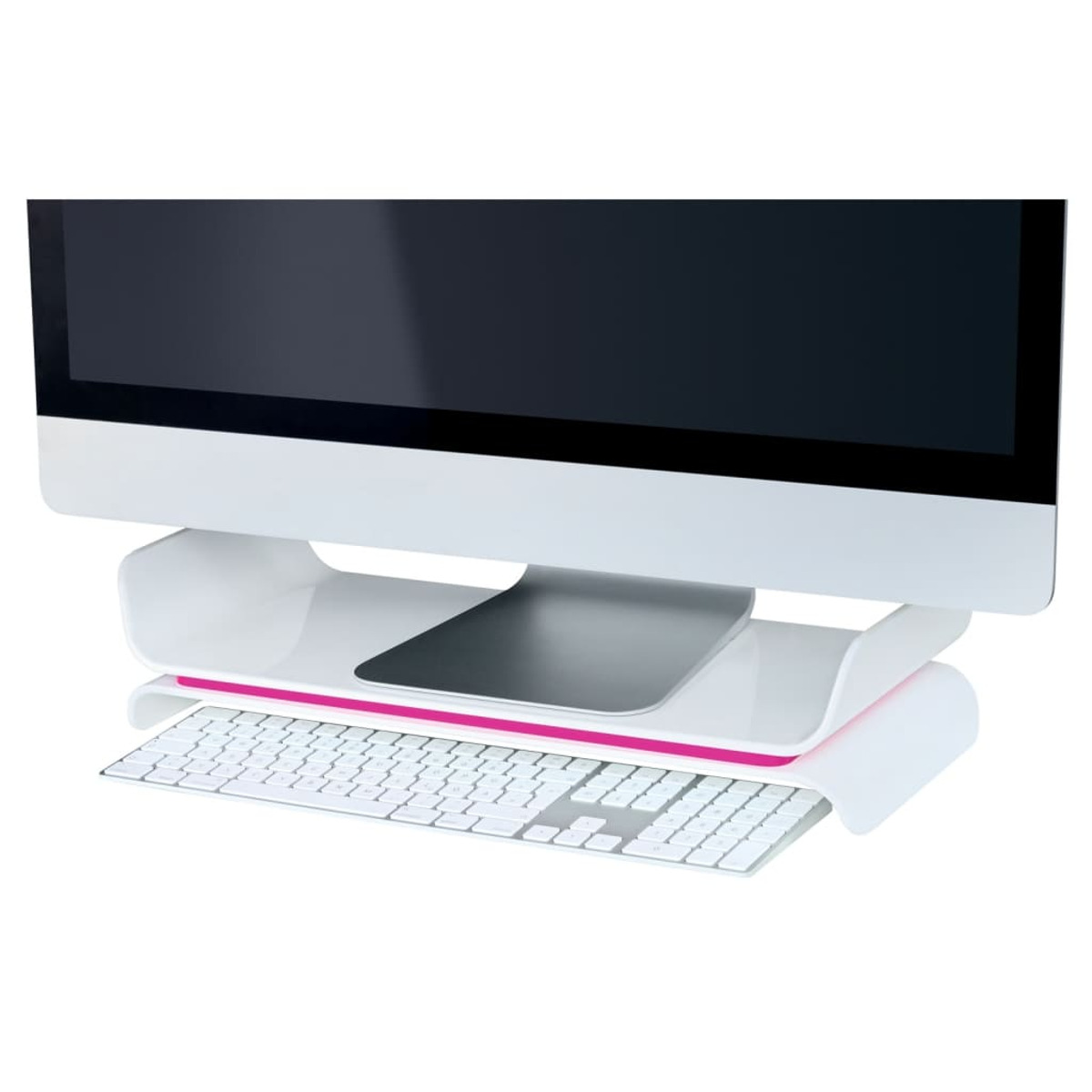 LEITZ Ergo WOW Monitorständer, Weiß/Pink