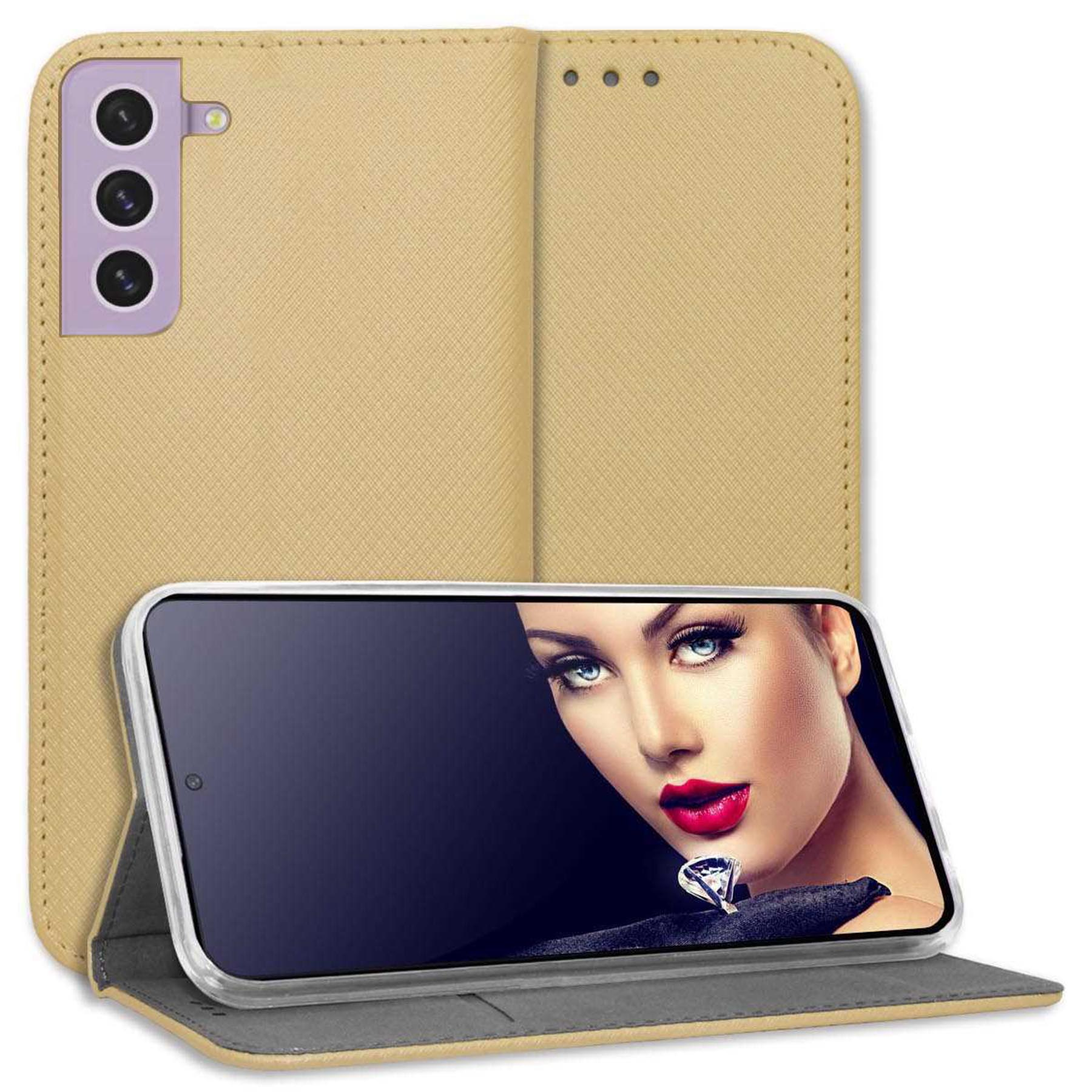 Smart FE, Samsung, Klapphülle, MORE Gold S21 Magnet ENERGY Bookcover, Galaxy MTB