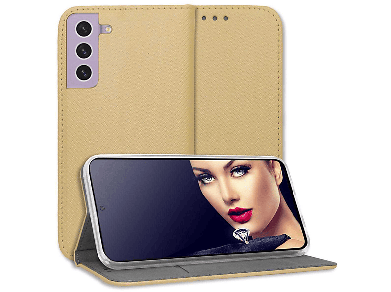 Smart FE, Samsung, Klapphülle, MORE Gold S21 Magnet ENERGY Bookcover, Galaxy MTB