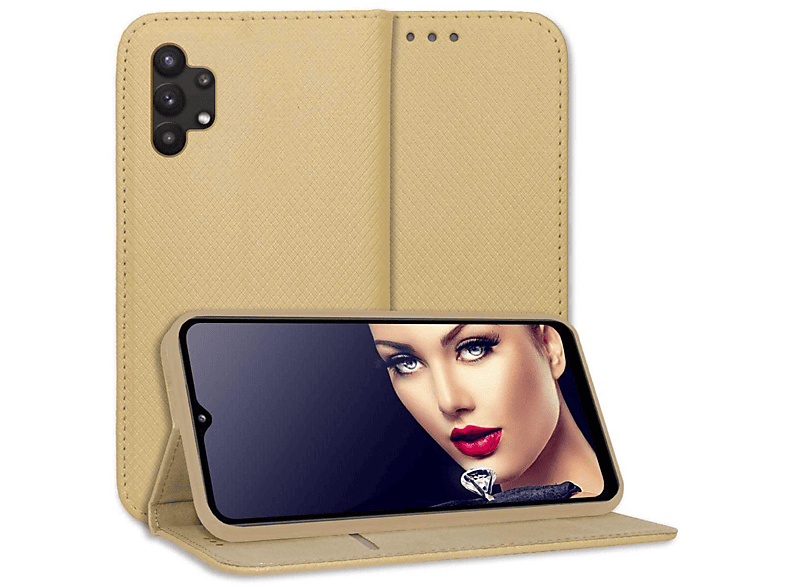 MTB MORE Klapphülle, (SM-A326F)!, A32 Gold 4Gy Bookcover, Magnet Smart Galaxy ENERGY Samsung