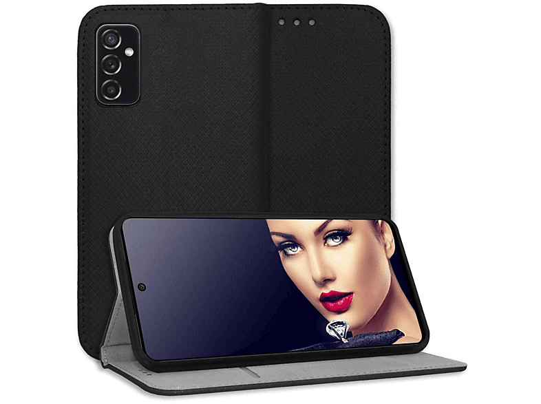 MTB MORE ENERGY Smart Magnet Klapphülle, Bookcover, Samsung, Galaxy M52 5G, Schwarz | Bookcover