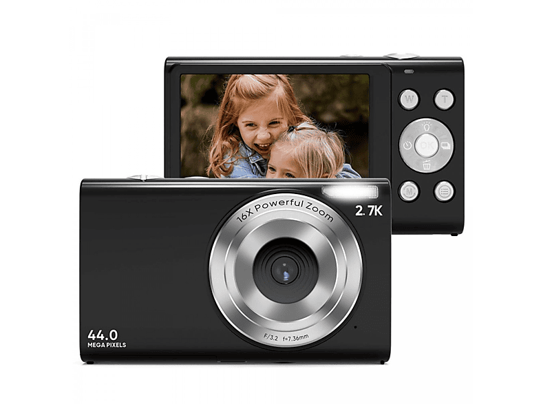 INF Digitalkamera 2.7K / 44MP / 16x Zoom Digitalkamera schwarz, LCD-