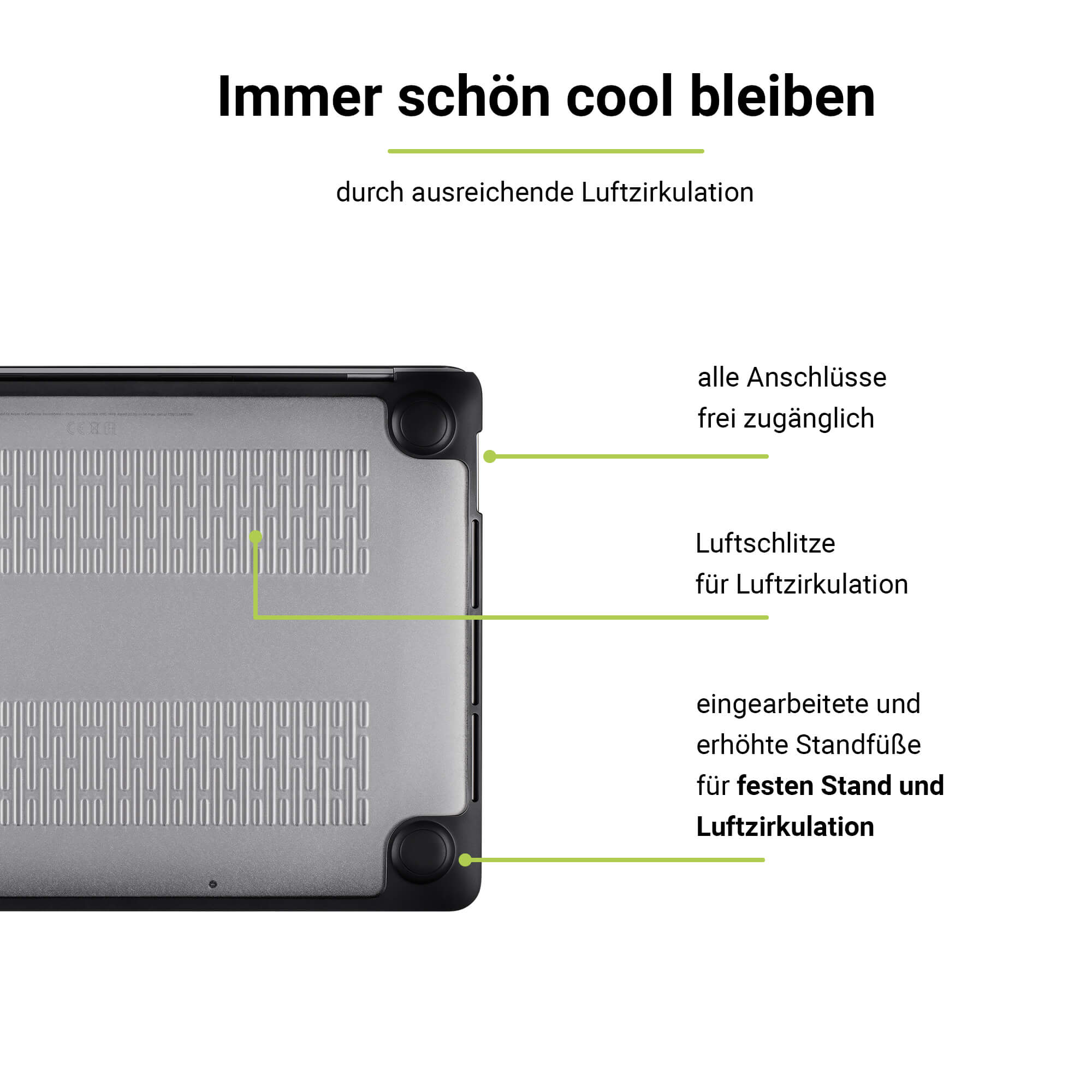 ARTWIZZ IcedClip MacBook Bumper Pro Apple für Kunststoff, Schwarz Notebook Transluzent 14 Zoll (M1/M2/M3) Hülle 