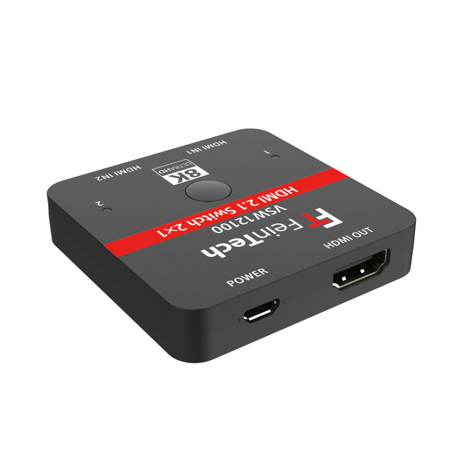 llano HDMI 2.1 Switch 8K @60Hz 4K @120Hz, 48Gbps Bidirectionele 2-in-1 HDMI Splitter Switch, ondersteunt VRR HDR10 Dolby Atmos, compatibel met PS5 Xbox Apple TV Roku, behuizing van aluminiumlegering