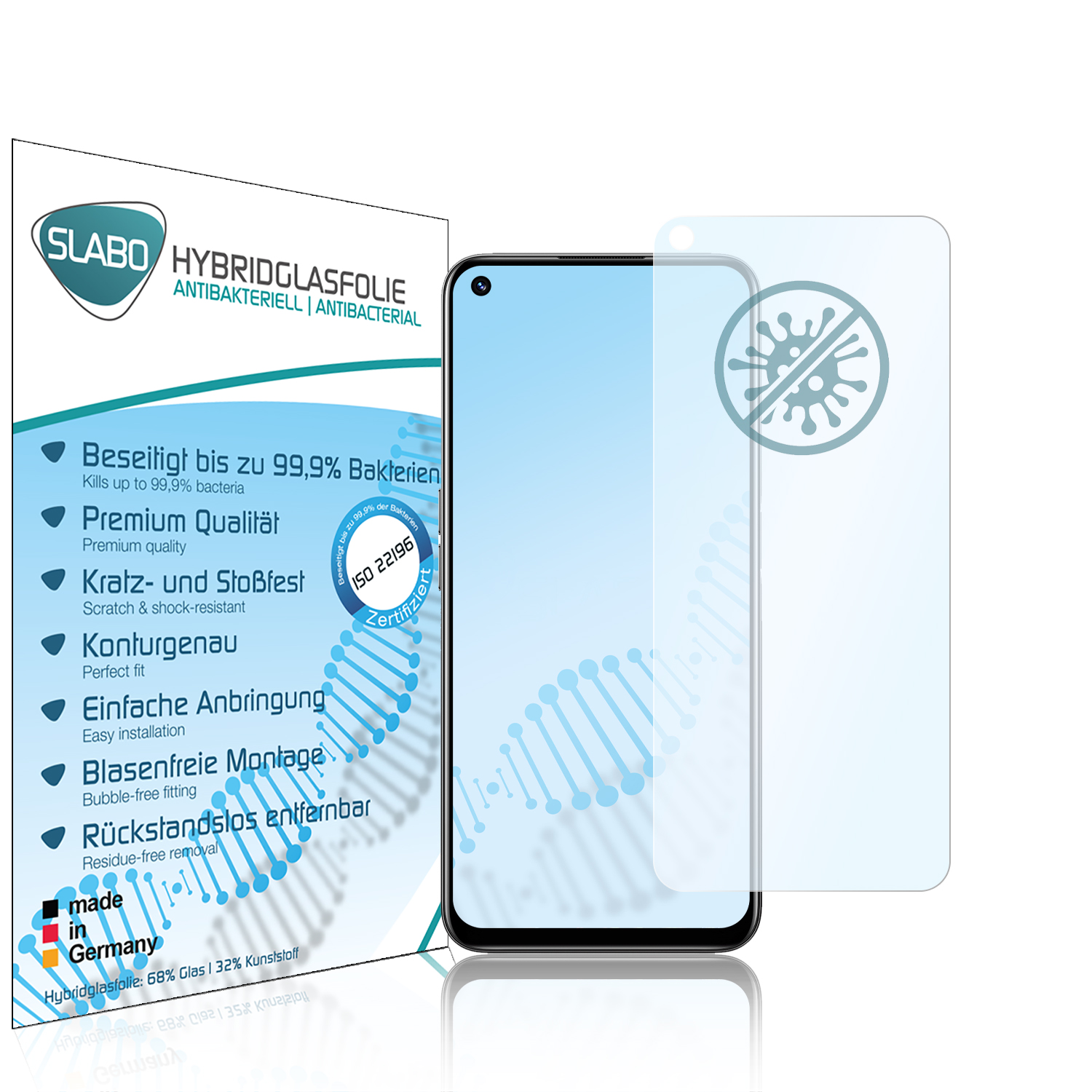 Hybridglas Displayschutz(für antibakteriell Realme SLABO flexibles 8i)