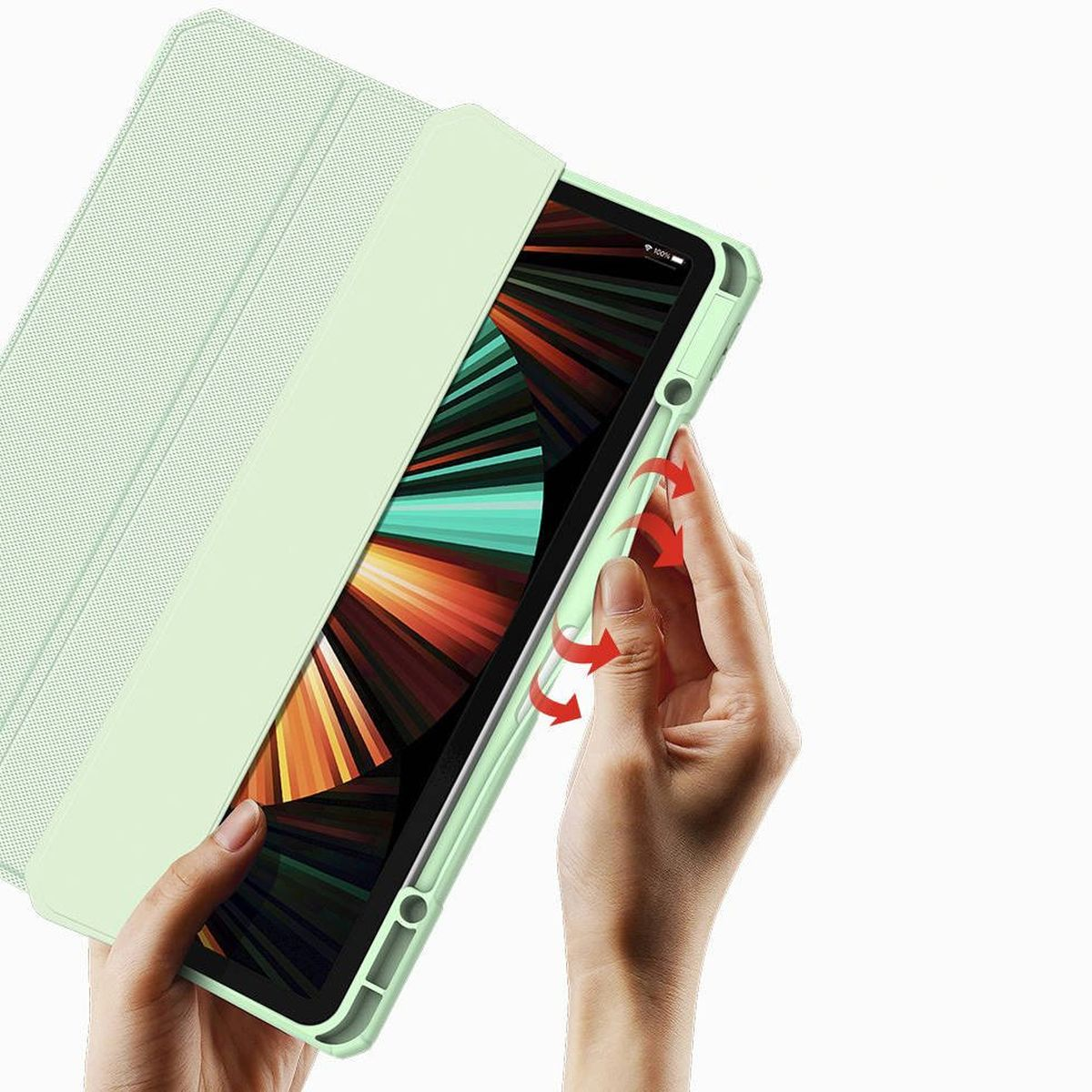 DUX DUCIS Tablethülle Eco-Leder, Toby Apple Grün iPad Air Bookcover für 2022 10.9