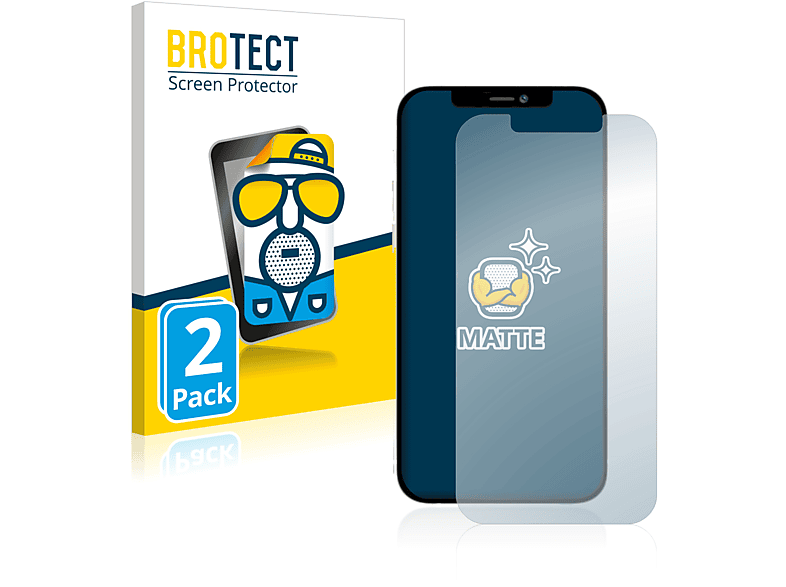 BROTECT 2x matte Schutzfolie(für Apple iPhone Pro 12 Max)