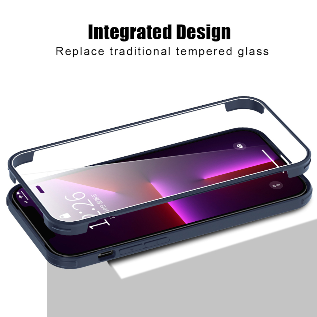 VALENTA Full Cover Glas, Full Pro, Blau/Transparent iPhone Cover, 13 Apple