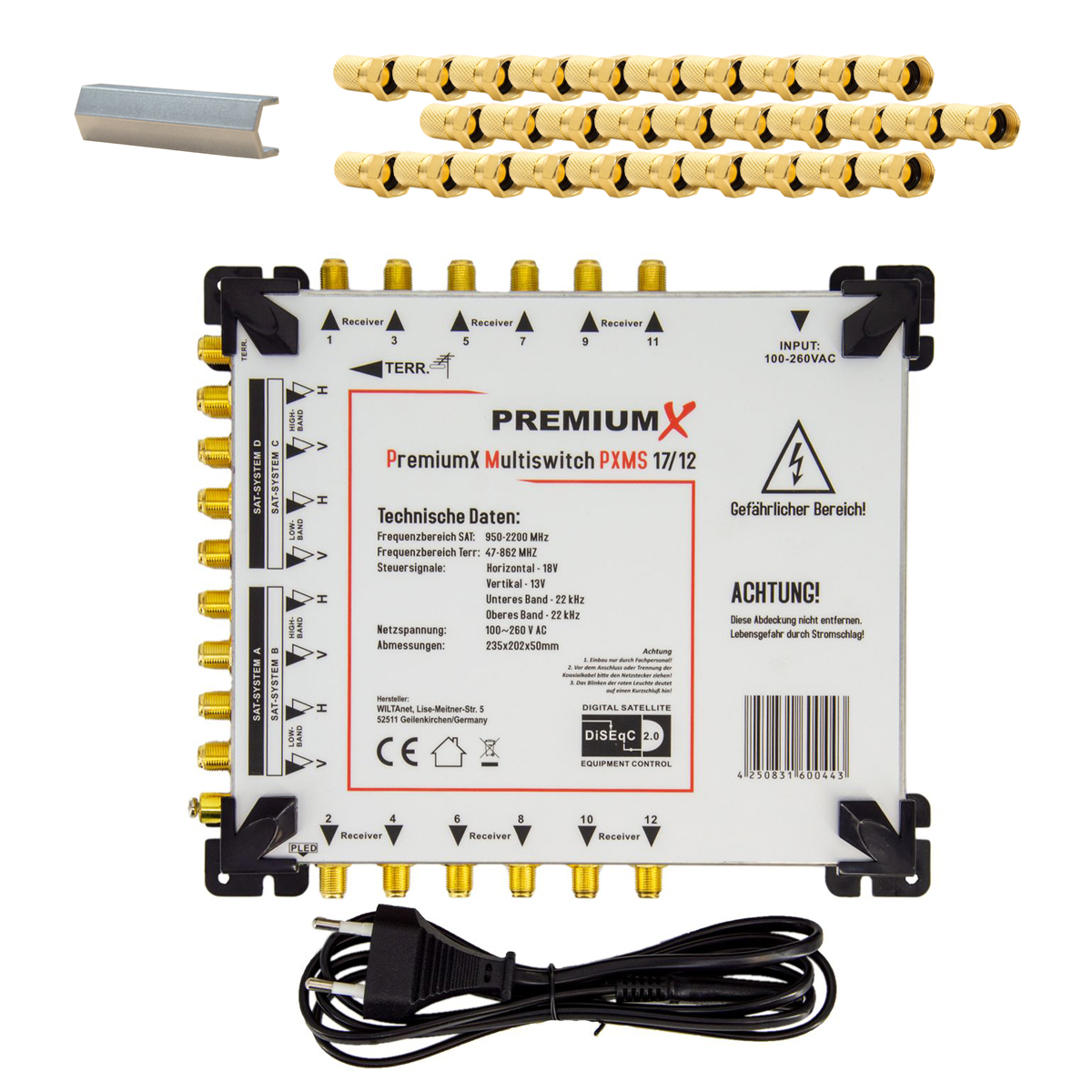 Sat-Multischalter SAT Montage Multischalter Teilnehmer PREMIUMX 4 für PXMS Set 12 17/12