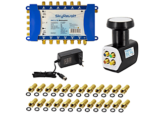 SKYREVOLT Multischalter Set SVC 5/12 Quattro LNB 24x F-Stecker 1 SAT für 12 Anschlüsse Sat-Multischalter
