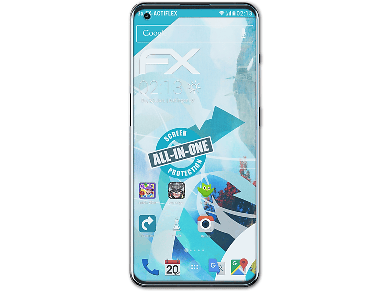 ATFOLIX 3x Displayschutz(für 10 OnePlus Pro) FX-ActiFleX