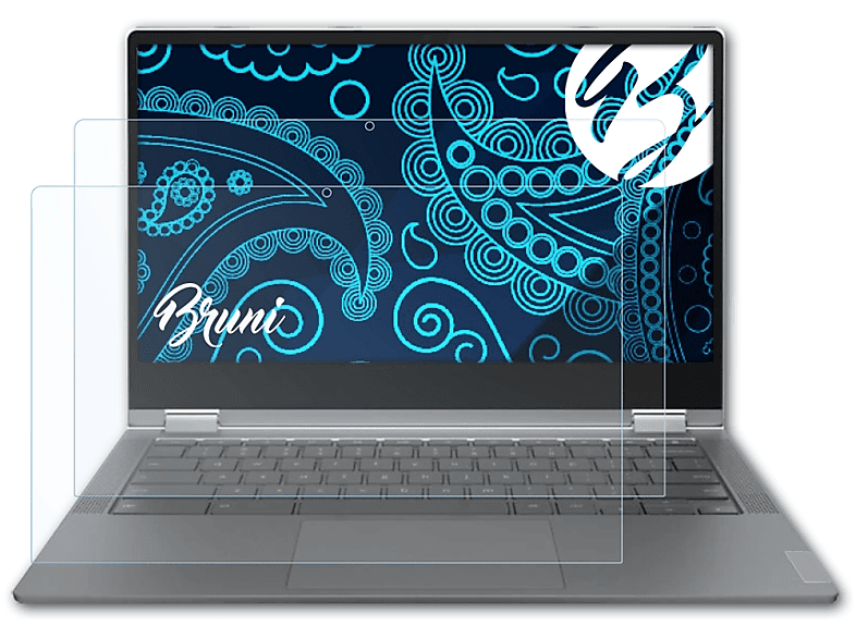 BRUNI 2x Basics-Clear Schutzfolie(für Lenovo IdeaPad Flex 5 Chromebook (13 Inch))