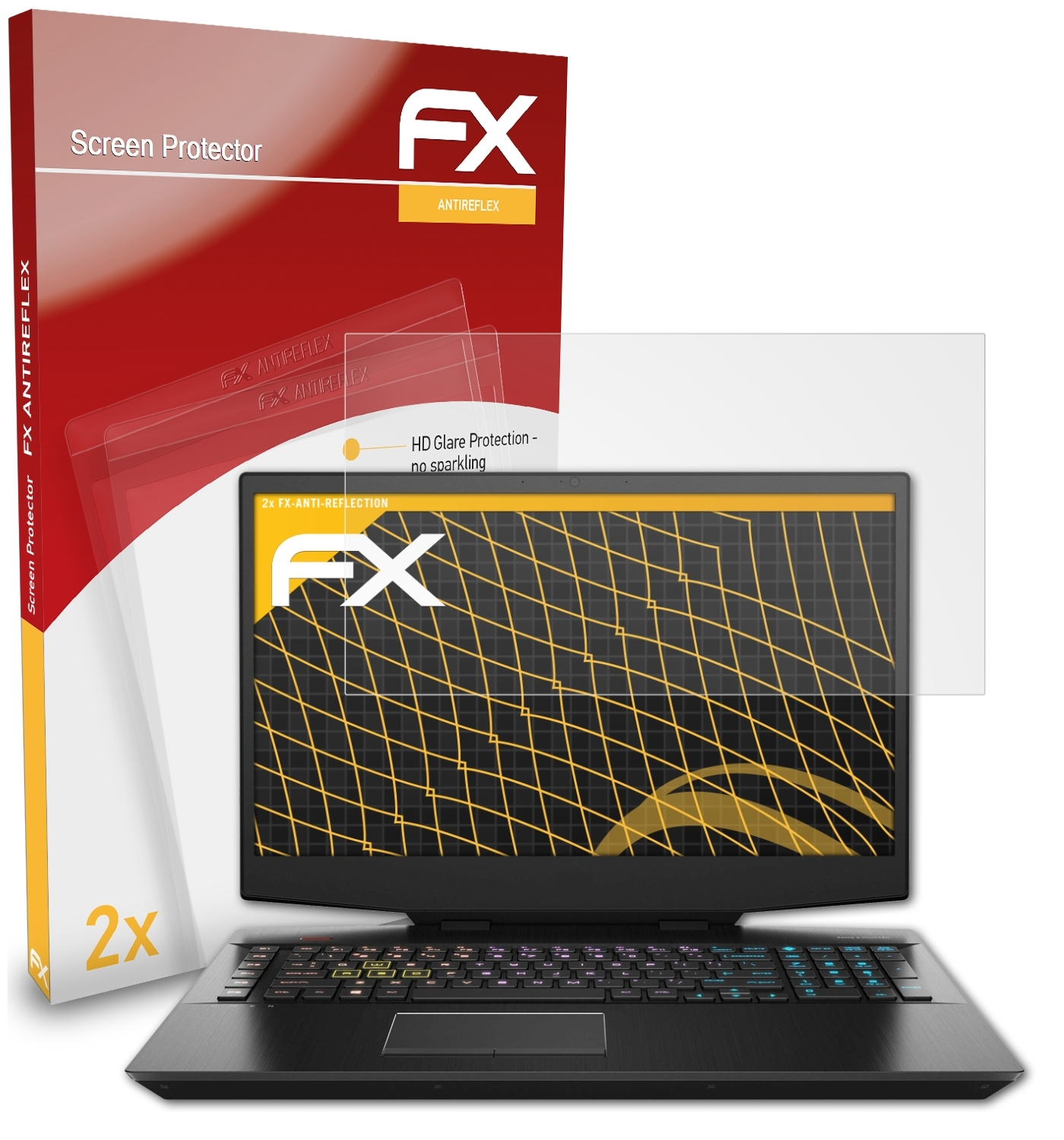 ATFOLIX 2x FX-Antireflex Displayschutz(für HP 17-cb0200ng) Omen
