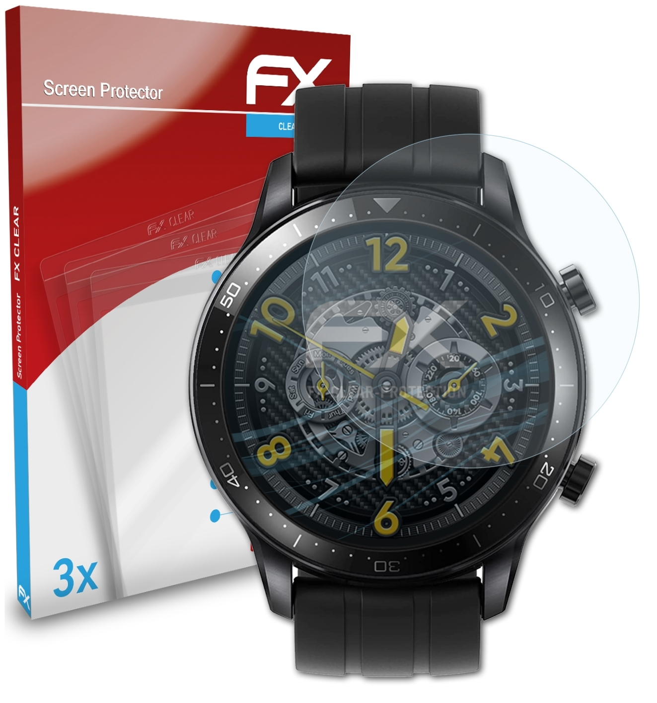 FX-Clear Displayschutz(für Realme S Pro) ATFOLIX 3x Watch