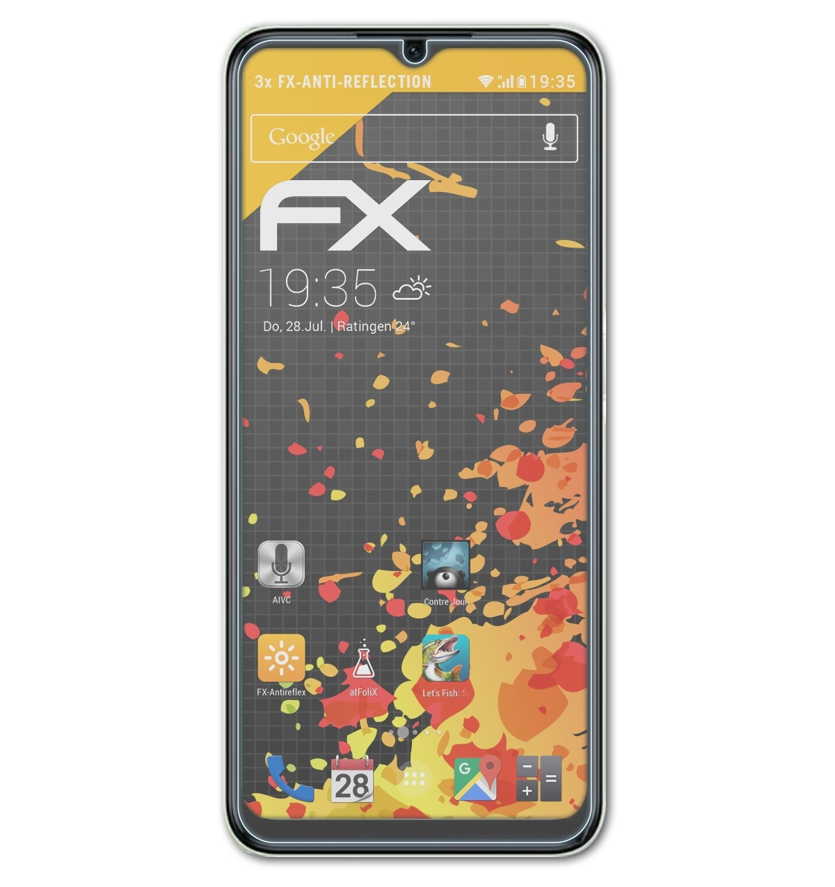 ATFOLIX 3x Displayschutz(für FX-Antireflex Realme C35)