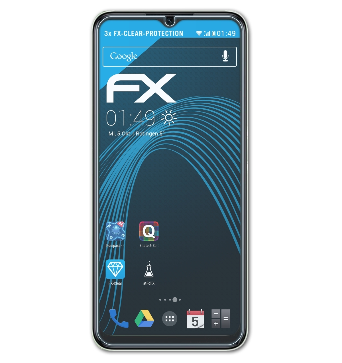 ATFOLIX 3x Displayschutz(für Realme C35) FX-Clear