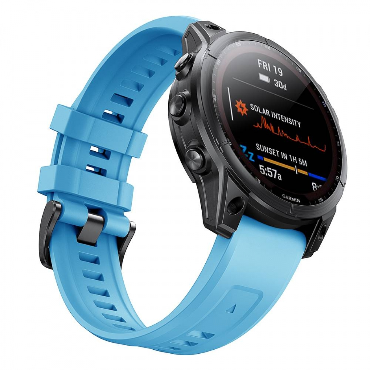 CASEONLINE Silikon, Smartband, Garmin, Fenix Hellblau 7X