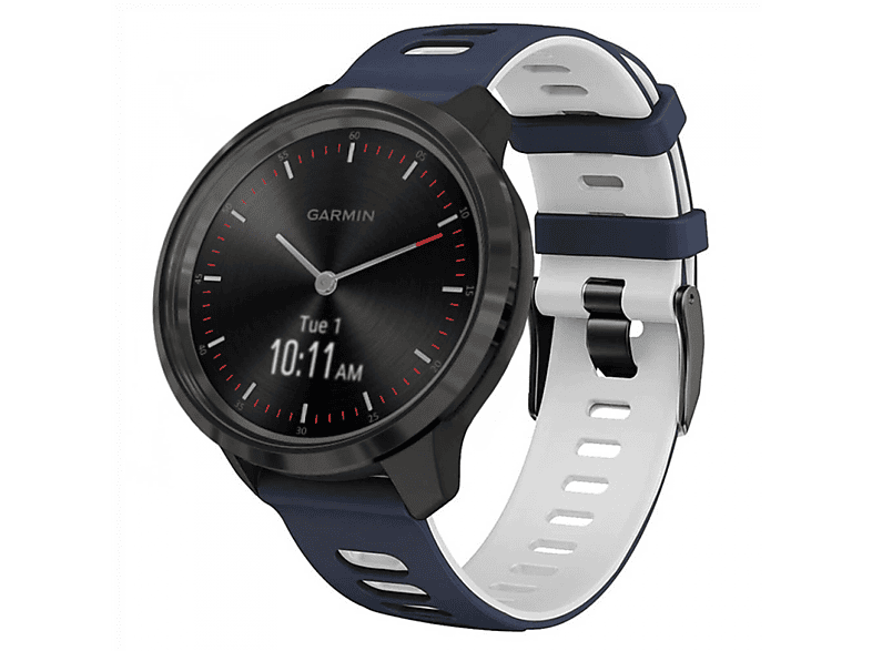 CASEONLINE Twin, Smartband, Garmin, VivoMove 3, Blau/Weiss | Smartwatch Armbänder