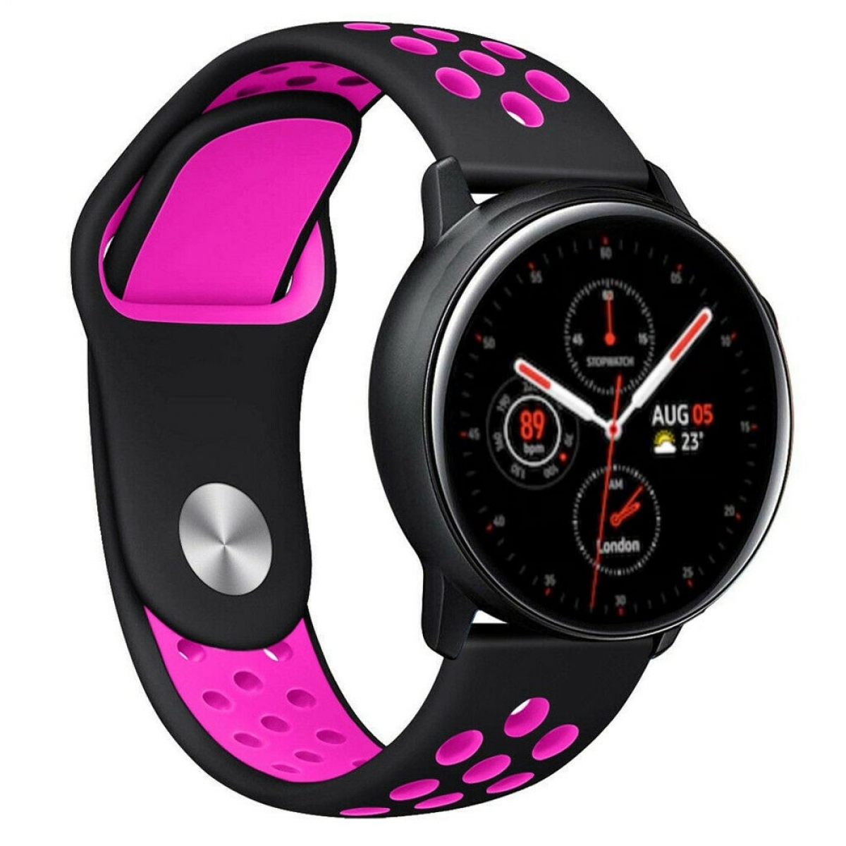 CASEONLINE EBN, Schwarz/Rosa Active Watch Samsung, Smartband, 2, Galaxy