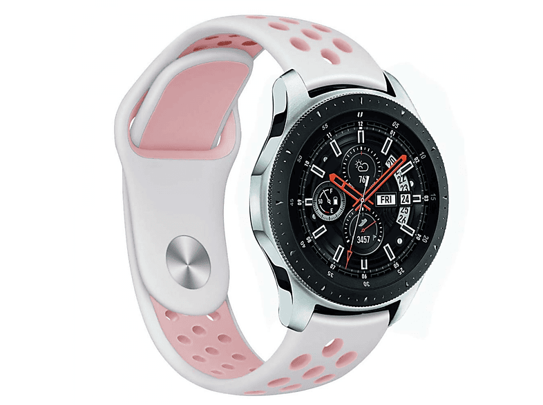 CASEONLINE EBN, Smartband, Samsung, 46mm, Weiß/Rosa Watch Galaxy