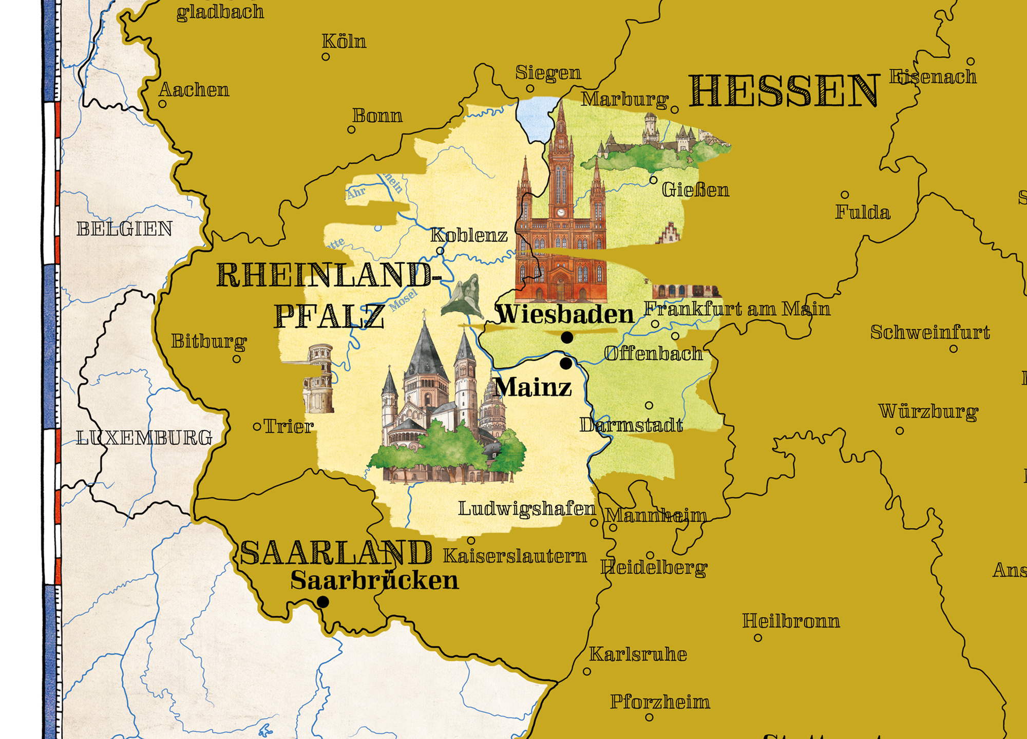 Landkarten Deutschland - Politisch Rubbelkarte