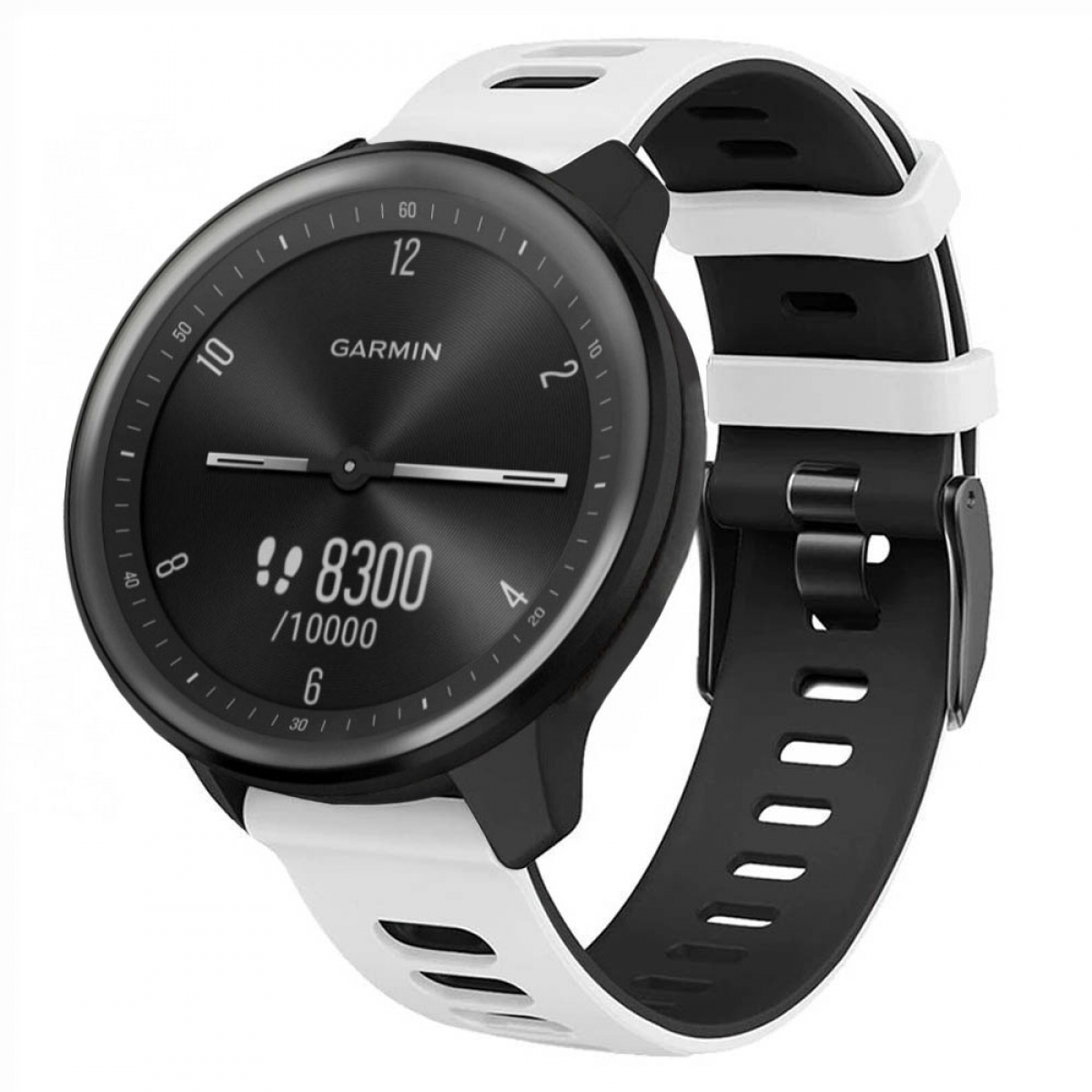 CASEONLINE Twin, Smartband, Garmin, Weiß/Schwarz Sport, VivoMove