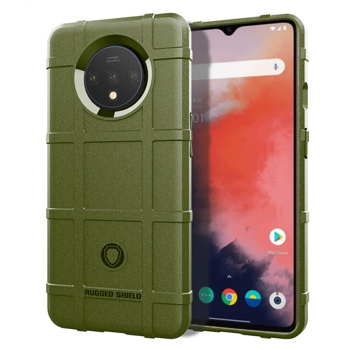 CASEONLINE Rugged, Backcover, OnePlus, Grün 7T