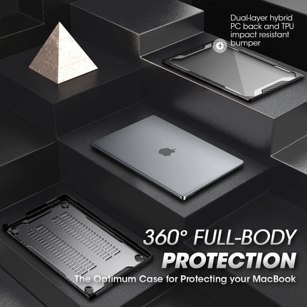 SUPCASE UB Pro Tablethülle Full Polycarbonat, Apple Thermoplastisches Cover für Schwarz Polyurethan