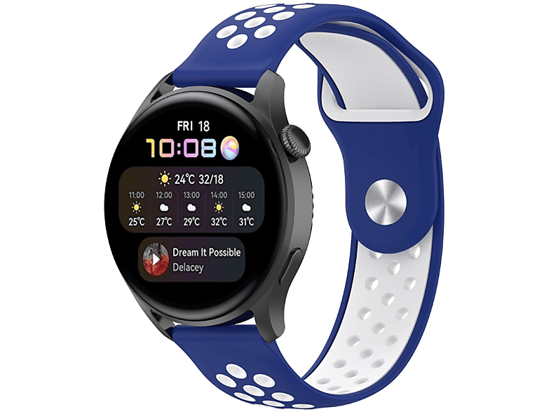CASEONLINE EBN, Smartband, Huawei, Watch 3 Pro, Blau/Weiss | Smartwatch Armbänder